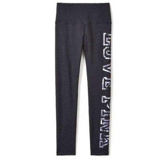 RARE💕VS PINK BLACK GREY MARBLE FILL LOGO COTTON LEGGINGS - Picture 5 of 10